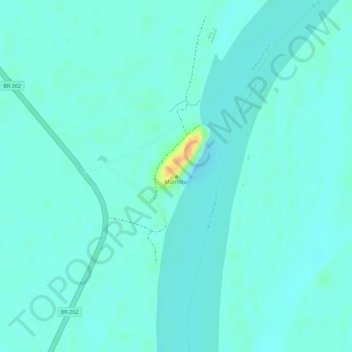 Mapa topográfico Morrinho, altitud, relieve