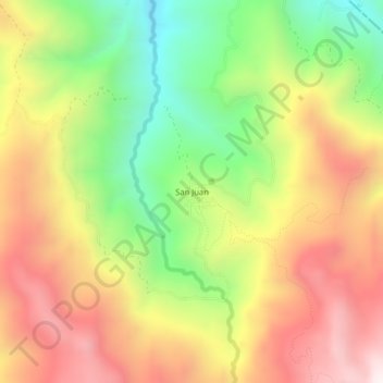 Mapa topográfico San Juan, altitud, relieve