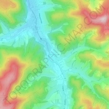 Mapa topográfico Wittelbach, altitud, relieve