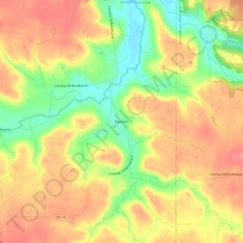 Mapa topográfico Nansen, altitud, relieve
