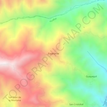 Mapa topográfico Esperanza, altitud, relieve