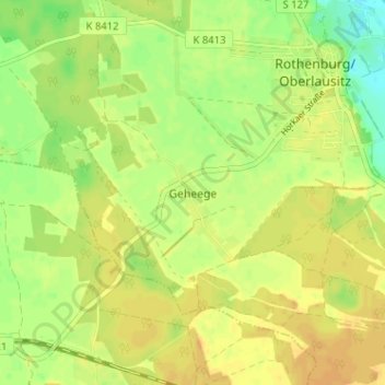 Mapa topográfico Geheege, altitud, relieve