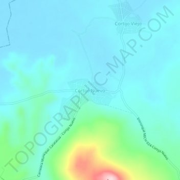 Mapa topográfico Cortijo Nuevo, altitud, relieve