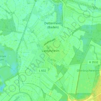 Mapa topográfico Liedolsheim, altitud, relieve