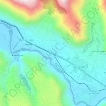 Mapa topográfico Pucruto, altitud, relieve