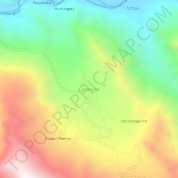 Mapa topográfico Carampa, altitud, relieve