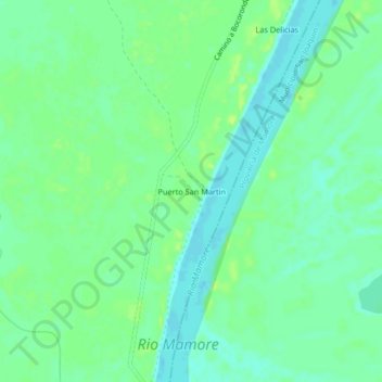 Mapa topográfico Puerto San Martin, altitud, relieve