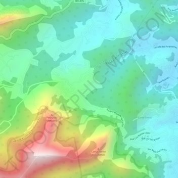 Mapa topográfico CPX DO JARDIM SERRANO, altitud, relieve
