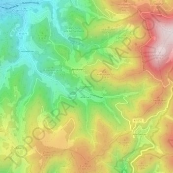 Mapa topográfico Dickteich, altitud, relieve