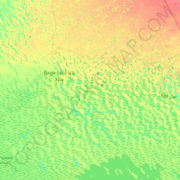 Mapa topográfico Kongoni, altitud, relieve