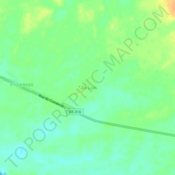 Mapa topográfico São Luis, altitud, relieve