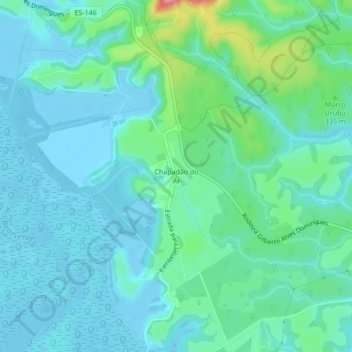 Mapa topográfico Chapadão do Ar, altitud, relieve