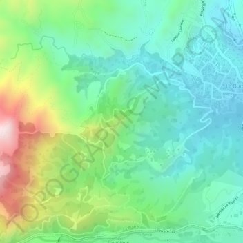 Mapa topográfico El Mirador, altitud, relieve