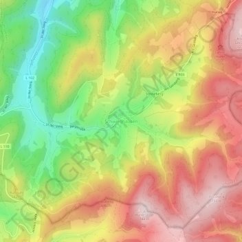Mapa topográfico Schweighausen, altitud, relieve