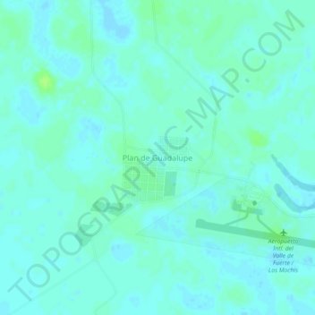 Mapa topográfico Plan de Guadalupe, altitud, relieve