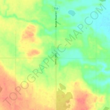 Mapa topográfico Tomahawk, altitud, relieve
