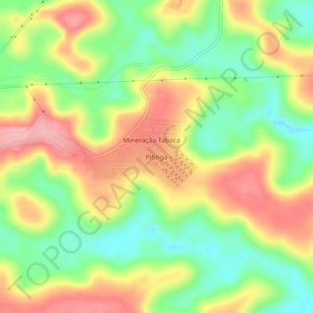 Mapa topográfico Pitinga, altitud, relieve