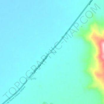 Mapa topográfico Gamé, altitud, relieve