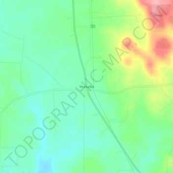 Mapa topográfico Montalba, altitud, relieve