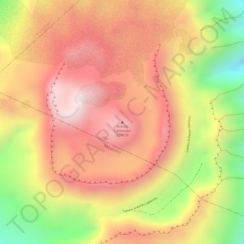 Mapa topográfico Volcán Ceboruco, altitud, relieve