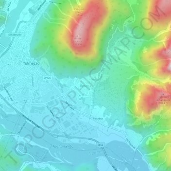 Mapa topográfico Betania, altitud, relieve