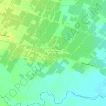 Mapa topográfico Santa María de Oro, altitud, relieve