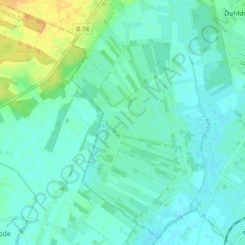Mapa topográfico Neu Kuhstedtermoor, altitud, relieve