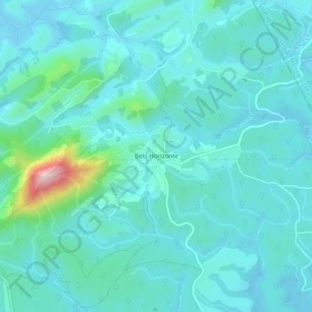 Mapa topográfico Belo Horizonte, altitud, relieve