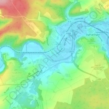 Mapa topográfico Laiz, altitud, relieve