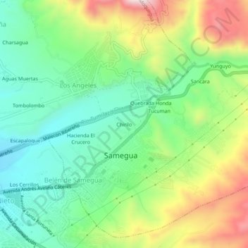 Mapa topográfico Chirilo, altitud, relieve