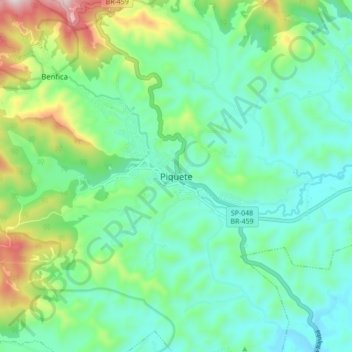 Mapa topográfico Piquete, altitud, relieve