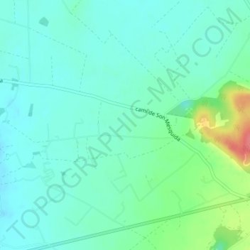 Mapa topográfico Sa Bassa, altitud, relieve