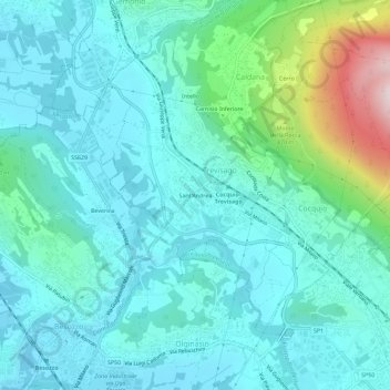 Mapa topográfico Sant'Andrea, altitud, relieve