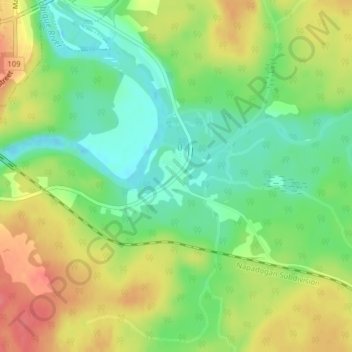 Mapa topográfico Wapske, altitud, relieve