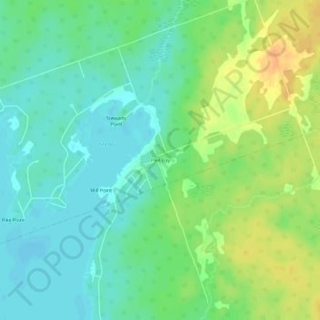 Mapa topográfico Pike Bay, altitud, relieve