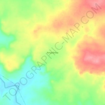 Mapa topográfico Amazônica, altitud, relieve