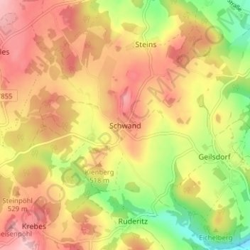 Mapa topográfico Schwand, altitud, relieve