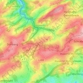 Mapa topográfico Horath, altitud, relieve