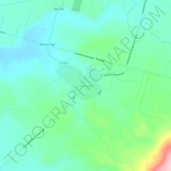 Mapa topográfico Huiscapi, altitud, relieve