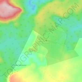 Mapa topográfico Surucucu, altitud, relieve