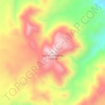 Mapa topográfico Cerro Carrizalito, altitud, relieve
