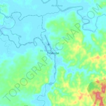 Mapa topográfico Timbiquí, altitud, relieve