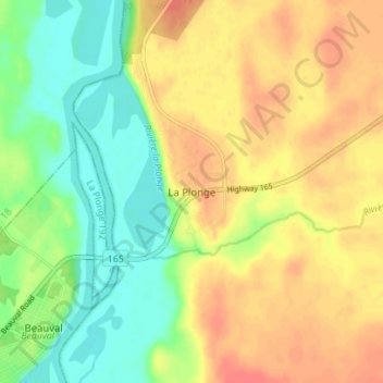 Mapa topográfico La Plonge, altitud, relieve