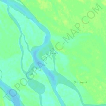 Mapa topográfico Hou, altitud, relieve