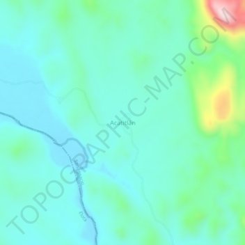 Mapa topográfico Acatitlán, altitud, relieve