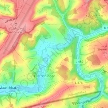 Mapa topográfico Birkwieserhof, altitud, relieve
