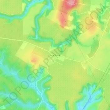 Mapa topográfico Araribóia, altitud, relieve