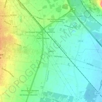 Mapa topográfico Pianillo, altitud, relieve