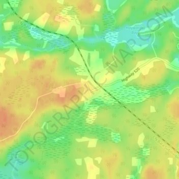 Mapa topográfico Ardbeg, altitud, relieve