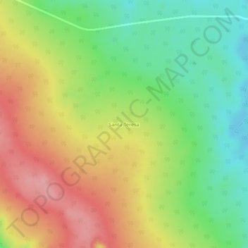 Mapa topográfico Santa Teresa, altitud, relieve